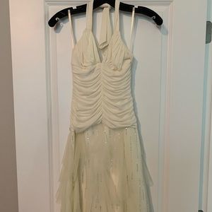 BCBG stretch halter dress (XS). Worn once.